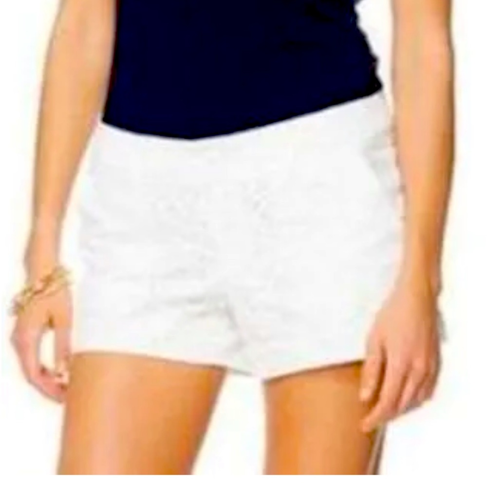 NWT 98.000 LILLY PULITZER WALSH SHORTS RESORT WHITE NYLON PAISLEY LACE GRAIL!!